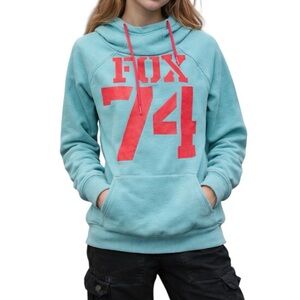 Fox Racing Juniors Small Blue Orange Hooded Pullover Sweatshirt